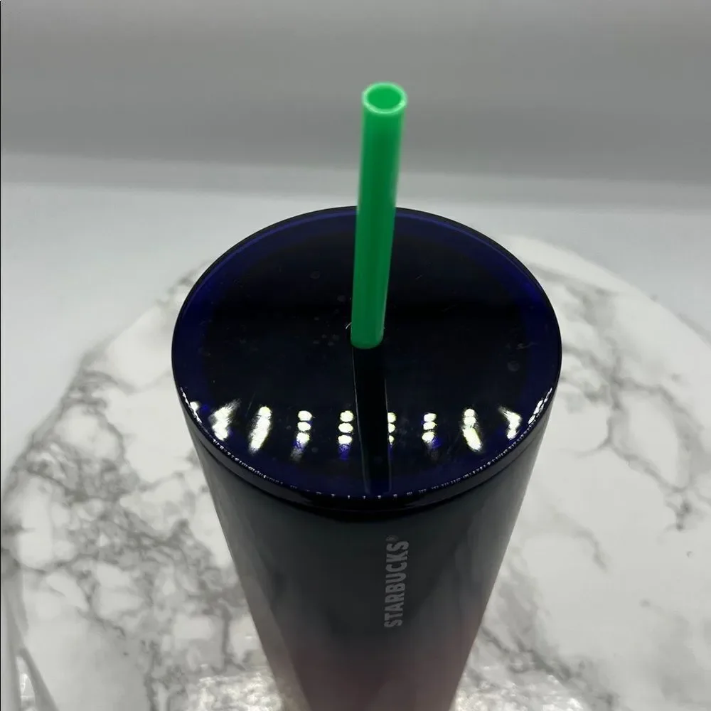 STARBUCKS 2022 Purple Pink Orange Ombre Stainless Steel 24 Oz Venti Cold Cup